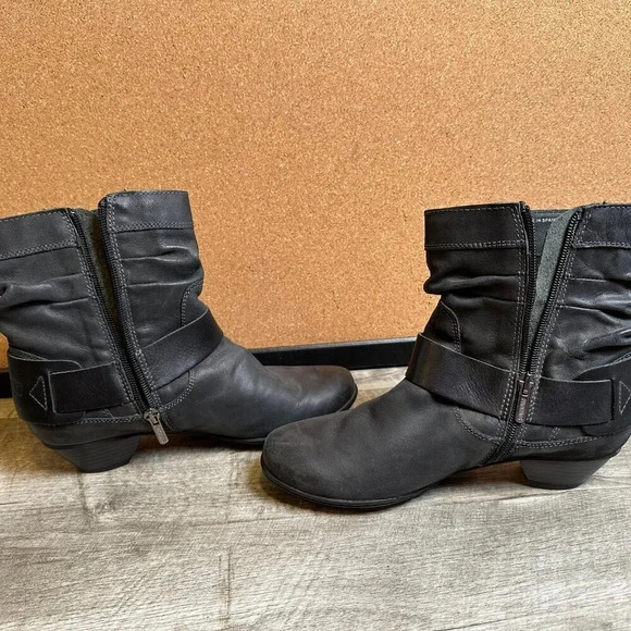 Pikolinos Brujas Black Leather Buckle Heeled Boots Size EU 37 / US 7 - Picture 7 of 7